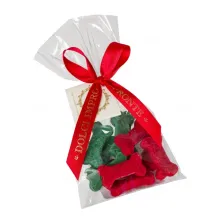 Weihnachtliche Hundekekse in der Zellophantüte 50 g