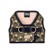Westengeschirr für Hunde BETHANY Khaki mit Blumenmuster