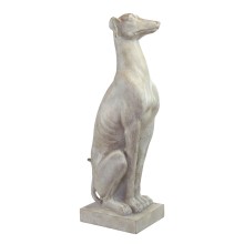 Große Windhund Skulptur creme 55 cm