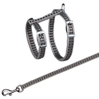 Reflektierendes Katzengeschirr mit Leine Stripy in 2 Farben