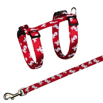 Katzengeschirr mit Leine Skull in 4 Farben