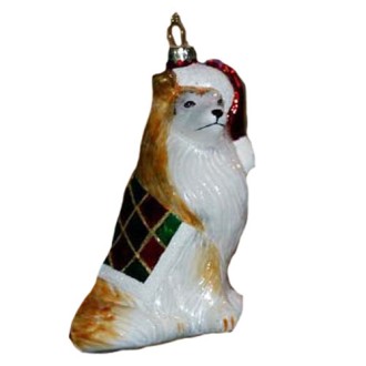 Glas-Christbaumschmuck Santa Dog 9 cm