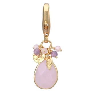 Vergoldeter HalsbandanhÃ¤nger mit Rosenquarz