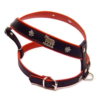 Hundegeschirr mit Kuh-Motiv 50 - 70 cm Bauchgurt