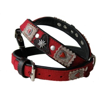 Hundegeschirr Spatzerl Nappleder/Filz, 40 bis 70 cm Bauchgurt