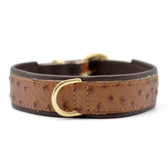 Hundehalsband Savanne Straußen-Optik braun