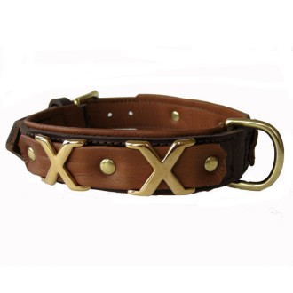 Hundehalsband New York braun/cognac, Längen 50 - 65 cm