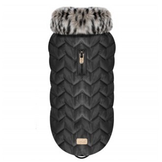 Milk & Pepper Stepp-Hundemantel Indira mit Fellkragen