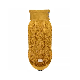 Jacquard-Hundepullover CALY Senf für kleine bis mittelgroße Rassen