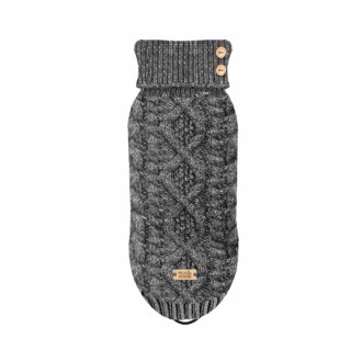 Hundepullover IRVIN grau mit Strickmuster