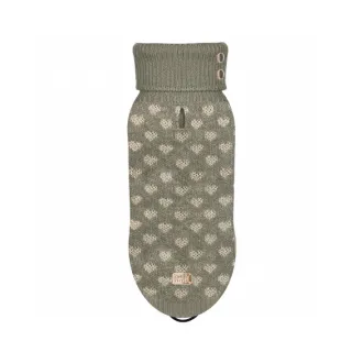 Hundepullover ALICE khaki mit Herzen