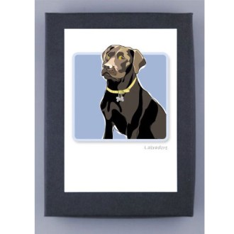 Grußkartenset Schoko-Labrador