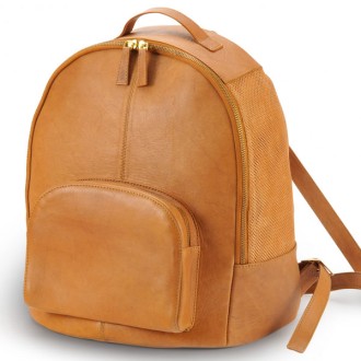 KINGGOS Designer-Rucksack aus Leder für Hunde AIDA Camel