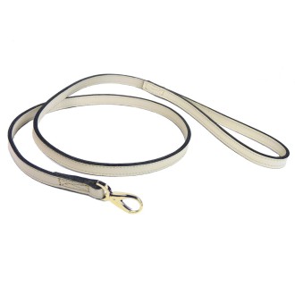 Luxus Lederleine elfenbein Hardware vergoldet