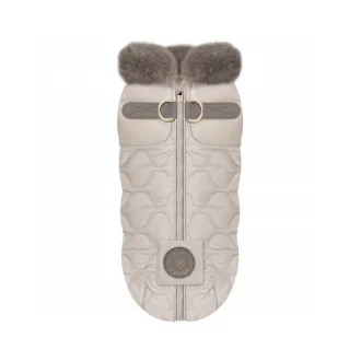 Luxus Hundemantel AGATHA taupe auch für Mops & Bully