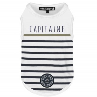 Maritimes T-Shirt für Hunde BRIEUC Milk & Pepper