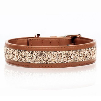 Milk & Pepper Hundehalsband Quartz- Camel