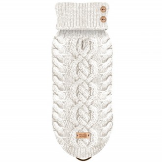 Zopfstrick-Hundepullover Donovan off-white