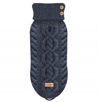 Zopfstrick-Hundepullover Donovan navy Gr. 32
