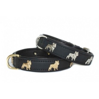 Motiv-Hundehalsband Französische Bulldogge schwarz