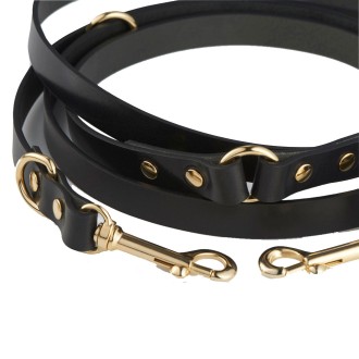 Multifunktionslederleine Infinity schwarz