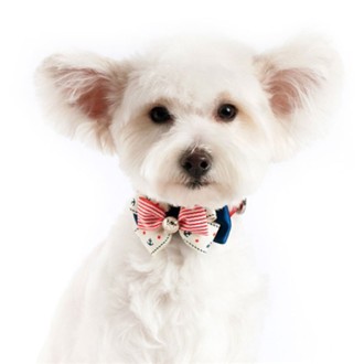 Halsbandverzierung Schleife Marine-Look