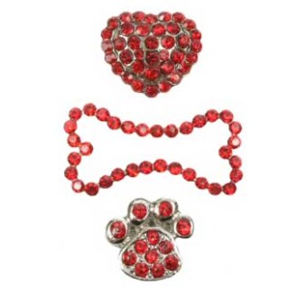 Strassverzierungen rot 10 mm