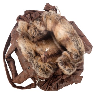 TG&L Hundetasche Bellagio Vintage braun Chinchilla Webpelz braun
