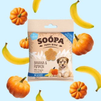 Welpenkekse SOOPA Puppy Bites Banane und Kürbis