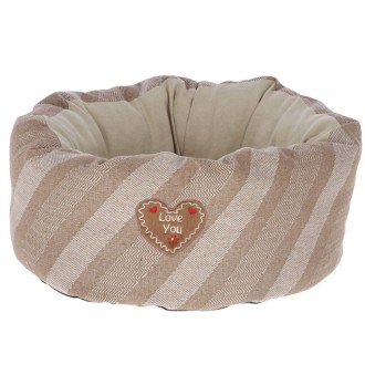 Welpenkorb, Katzenkorb LOVE YOU mit Herz-Applikation