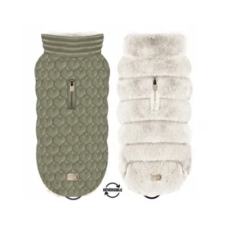 Milk & Pepper Wende-Hundemantel CANDICE mit Kunstfell und Herzen