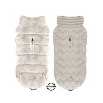 Milk & Pepper Wende-Hundemantel Daria beige/taupe