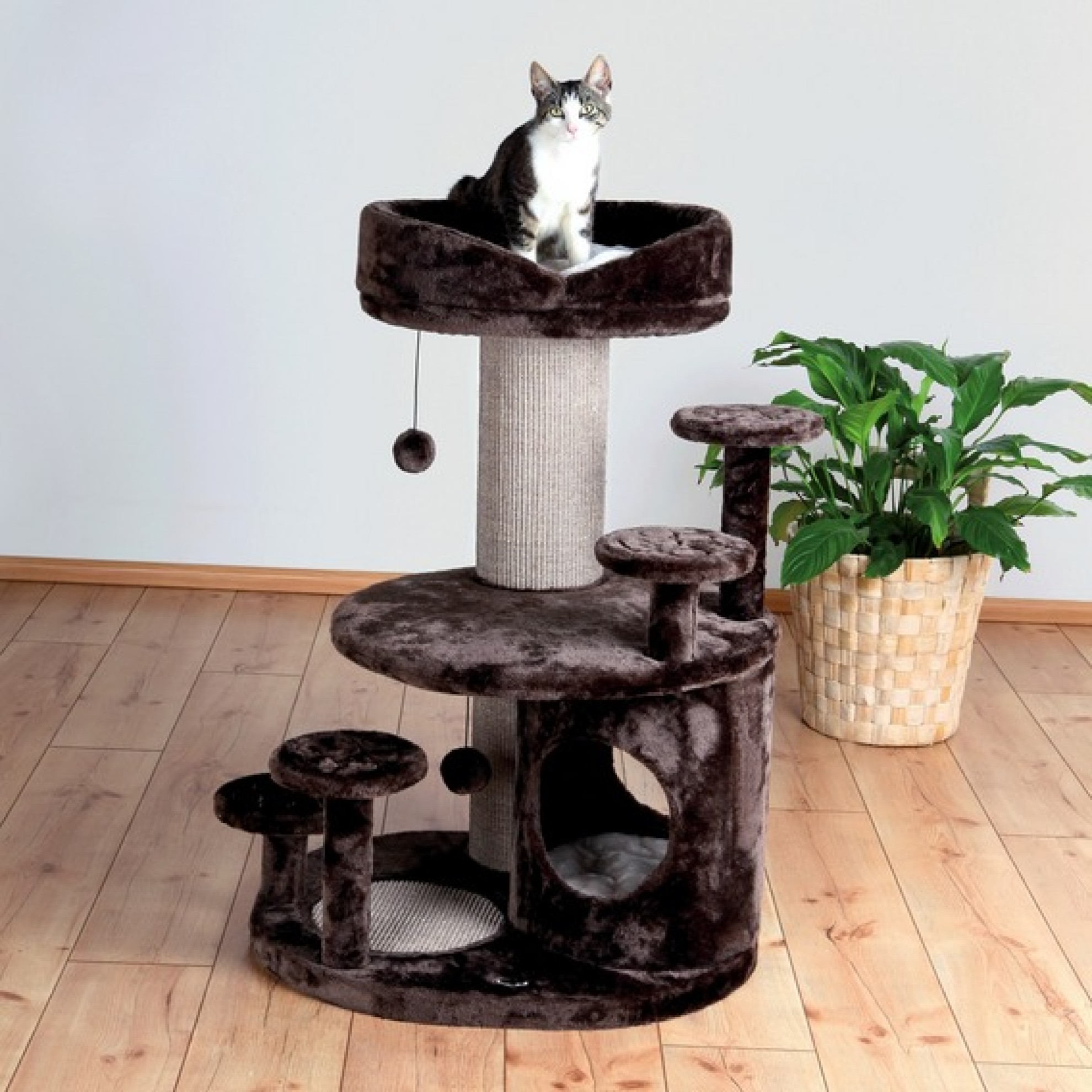 KatzenKratzbaum Emil für Senioren, 96 cm hoch, für ältere Katzen