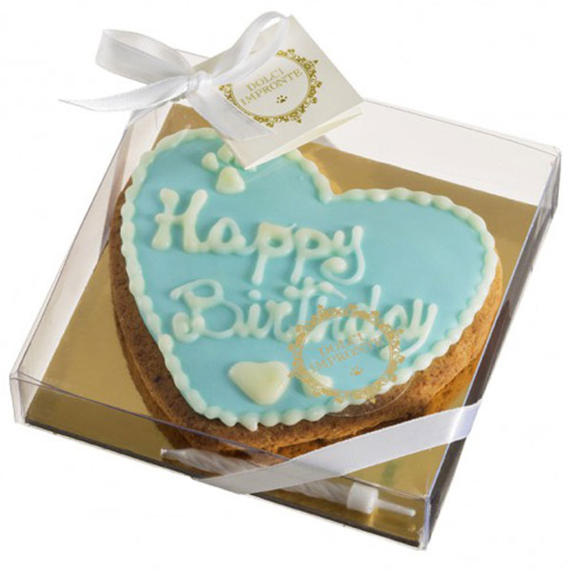 HundeGeburtstagstorte in Herzform rosa &amp; hellblau online kaufen